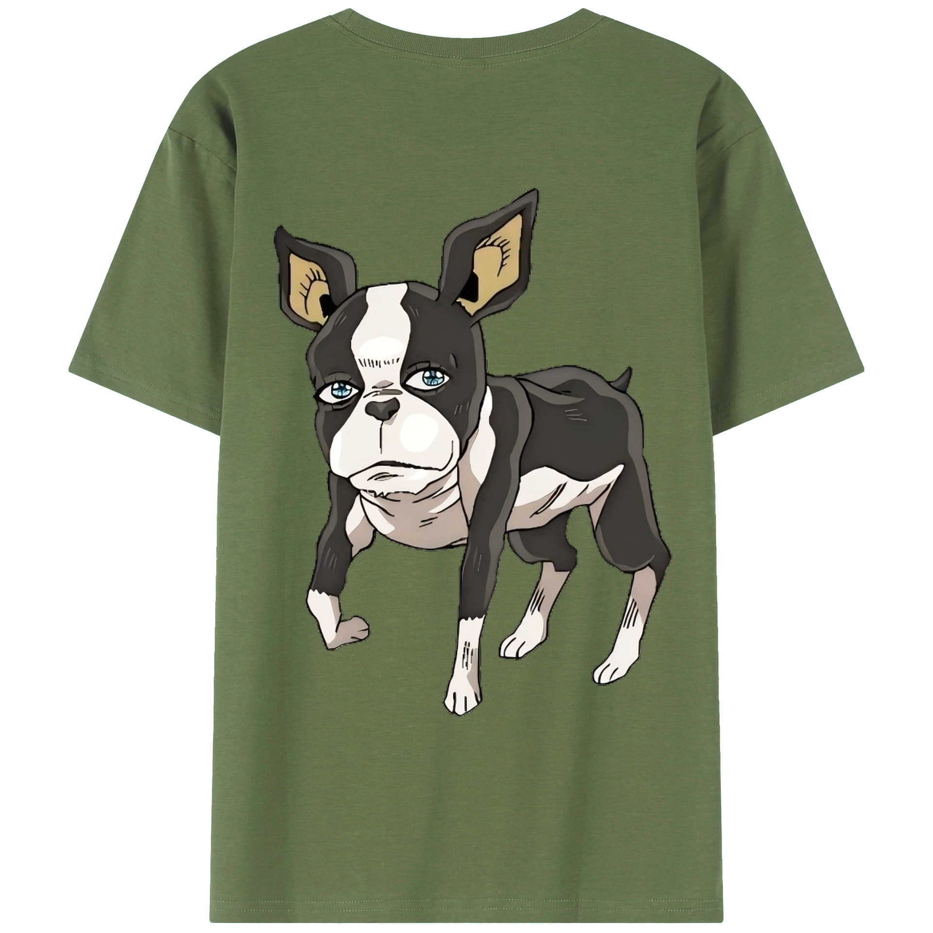 （画像用） ジョジョの奇妙な冒険 イギー JoJo's Bizarre Adventure Iggy 綿100％ メンズ半袖Tシャツ（バックプリント） 通気性